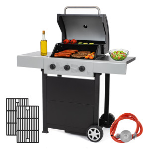 Ogrodowy grill gazowy Warmtec BlackFlame 7,2 kW czarny