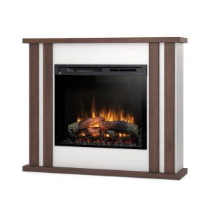 Kominek elektryczny Warmtec Kelso wkład Dimplex 28" XHD Optiflame - biały mat, ciemny dąb