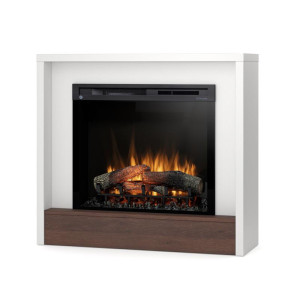 Kominek elektryczny Warmtec Klar wkład Dimplex 28" XHD Optiflame - biały mat, ciemny dąb