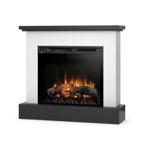 Kominek elektryczny Warmtec Jukon wkład Dimplex 28" XHD Optiflame - biały mat, czarny