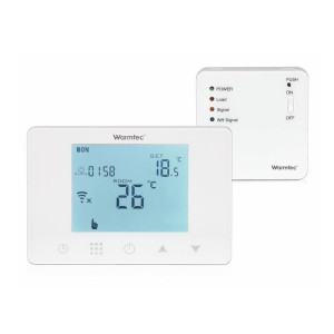 Regulator temperatury Warmtec RRT-01 odbiornik Wi-Fi natynkowy czujnik powietrzny i podłogowy