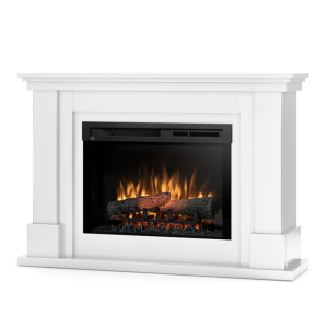 Kominek elektryczny Warmtec Luena wkład Dimplex 26" XHD Optiflame - biały połysk