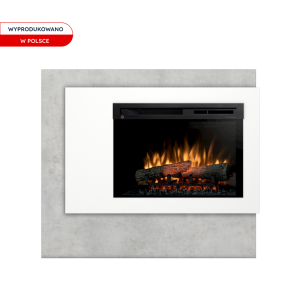 Kominek elektryczny Warmtec Pulmari wkład Dimplex 26" XHD Optiflame - beton, biały