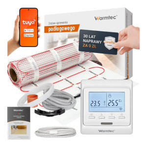 Zestaw ogrzewania podłogowego pod płytki Warmtec mata grzewcza DS2-60 6m² 170W/m² + termostat pokojowy T510
