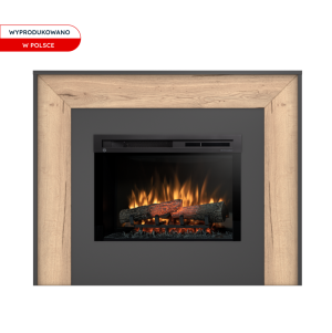 Kominek elektryczny Warmtec Zuni wkład Dimplex 26" XHD Optiflame - czarny, jasny dąb