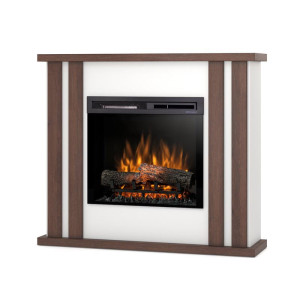 Kominek elektryczny Warmtec Kelso wkład Dimplex 23" XHD Optiflame - biały mat, ciemny dąb