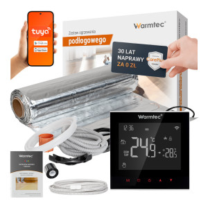 Zestaw ogrzewania podłogowego pod panele Warmtec mata grzewcza AL-50 5,0m² 150W/m² + termostat pokojowy SRT20W Wi-Fi
