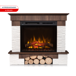 Kominek elektryczny narożny Warmtec Porto wkład Dimplex 28" XHD Optiflame - orzech