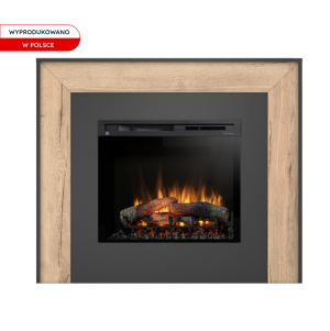 Kominek elektryczny Warmtec Zuni wkład Dimplex 28" XHD Optiflame - czarny, jasny dąb