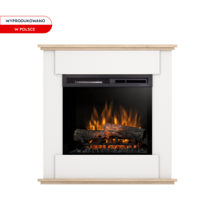 Kominek elektryczny Warmtec Fonte wkład Dimplex 23" XHD Optiflame - biały, dąb sonoma.