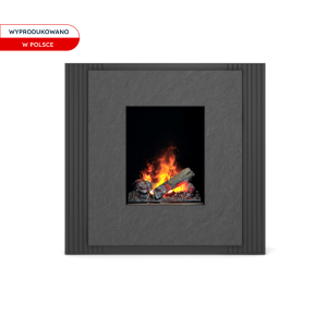 Kominek elektryczny Warmtec Linario Engine 68-400 Optimyst - lakier czarny mat/ łupek