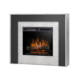 Kominek elektryczny Warmtec Zuni wkład Dimplex 23" XHD Optiflame - beton, czarny