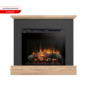Kominek elektryczny Warmtec Jukon wkład Dimplex 28" XHD Optiflame - czarny, jasny dąb