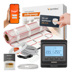 Zestaw ogrzewania podłogowego pod płytki Warmtec DS2-05/T510 Czarny 0,5m² 170W/m² Wi-Fi