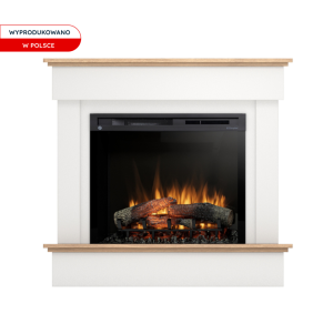 Kominek elektryczny Warmtec Tormes wkład Dimplex 28" XHD Optiflame - biały mat, jasny dąb