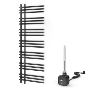 Grzejnik łazienkowy elektryczny Warmtec Brillo 50x150cm antracyt/czarny z grzałką elektryczną
