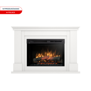 Kominek elektryczny narożny Warmtec Luena wkład Dimplex 26" XHD Optiflame - biały mat