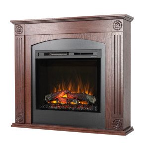 Kominek elektryczny Warmtec Atrato wkład Dimplex 28" XHD Optiflame - fornir dąb brązowy
