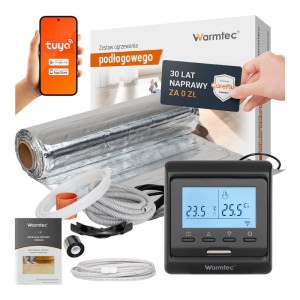 Zestaw ogrzewania podłogowego pod panele Warmtec AL-20/T510 Czarny 2,0m² 150W/m² Wi-Fi