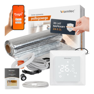 Zestaw ogrzewania podłogowego pod panele Warmtec mata grzewcza AL-60 6,0m² 150W/m² + termostat pokojowy WRT31W Wi-Fi