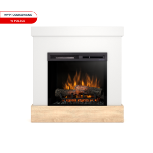 Kominek elektryczny Warmtec Diro wkład Dimplex 23" XHD Optiflame - biały, dąb sonoma