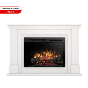 Kominek elektryczny Warmtec Luena wkład Dimplex 26" XHD Optiflame - biały mat