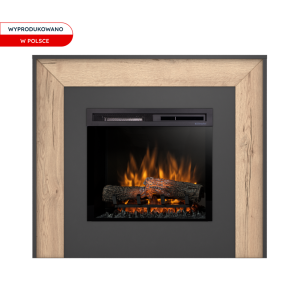 Kominek elektryczny Warmtec Zuni wkład Dimplex 23" XHD Optiflame - czarny, jasny dąb