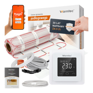 Zestaw ogrzewania podłogowego pod płytki Warmtec DS2-35/ZTS Biały 3,5m² 170W/m² Wi-Fi