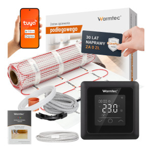 Zestaw ogrzewania podłogowego pod płytki Warmtec DS2-35/ZTS Czarny 3,5m² 170W/m² Wi-Fi