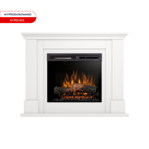 Kominek elektryczny Warmtec Luena wkład Dimplex 23" XHD Optiflame - biały mat, lakierowany