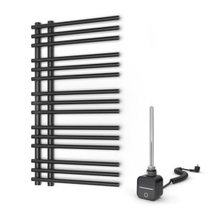 Grzejnik łazienkowy elektryczny Warmtec Brillo 50x90cm antracyt/czarny z grzałką elektryczną