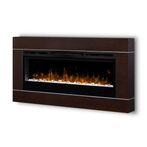 Kominek elektryczny Dimplex Prism 50" ECO LED z efektem Optiflame - ścienny, rama orzech