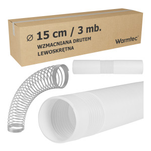 Rura do klimatyzatora przenośnego o długości 3 m i średnicy ~15 cm - lewoskrętna / wzmocniona
