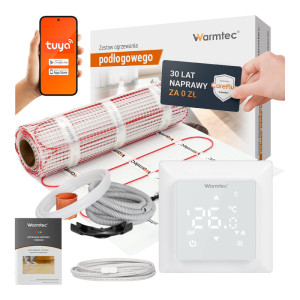Zestaw ogrzewania podłogowego pod płytki Warmtec mata grzewcza DS2-160 16,0m² 170W/m² + termostat pokojowy WRT31W Wi-Fi