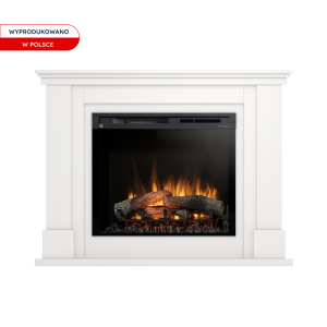 Kominek elektryczny Warmtec Luena wkład Dimplex 28" XHD Optiflame - biały mat