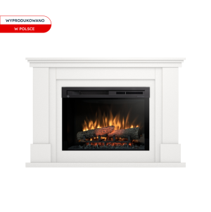 Kominek elektryczny Warmtec Luena wkład Dimplex 26" XHD Optiflame - biały mat, lakierowany