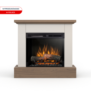 Kominek elektryczny Warmtec Jukon wkład Dimplex 23" XHD Optiflame - kaszmirowy, dąb Casella brązowy