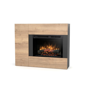Kominek elektryczny Warmtec Bia wkład Dimplex 26" XHD Optiflame - czarny / jasny dąb