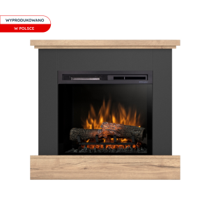 Kominek elektryczny Warmtec Jukon wkład Dimplex 23" XHD Optiflame - czarny, jasny dąb