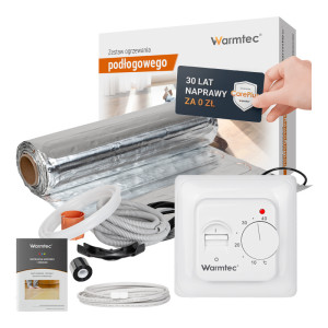 Zestaw ogrzewania podłogowego pod panele Warmtec mata grzewcza AL-40 4m² 150W/m² + pokojowy regulator temperatury T73