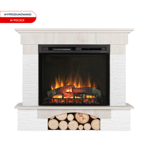 Kominek elektryczny Warmtec Porto wkład Dimplex 28" XHD Optiflame - biała sosna