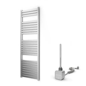 Grzejnik łazienkowy elektryczny Warmtec Velo 60x180cm chrom z grzałką elektryczną