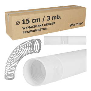 Rura do klimatyzatora przenośnego o długości 3 m i średnicy ~15 cm - prawoskrętna / wzmocniona