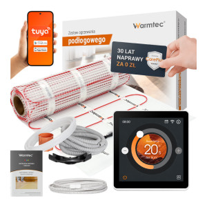 Zestaw ogrzewania podłogowego pod płytki Warmtec DS2-100/DTS Biały 10,0m² 170W/m² Wi-Fi
