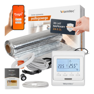 Zestaw ogrzewania podłogowego pod panele Warmtec mata grzewcza AL-25 2,5m² 150W/m² + termostat pokojowy T510
