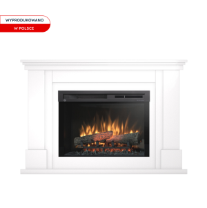 Kominek elektryczny Warmtec Luena wkład Dimplex 26" XHD Optiflame - biały połysk, lakierowany