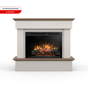 Kominek elektryczny Warmtec Tormes wkład Dimplex 26" XHD Optiflame - kaszmirowy, dąb Casella brązowy