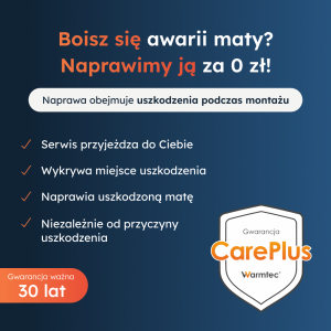 Zestaw ogrzewania podłogowego pod płytki Warmtec Exclusive+ mata grzewcza DS2-05 0,5m² 170W/m² + regulator temperatury XTS biały Wi-Fi wyświetlacz LC