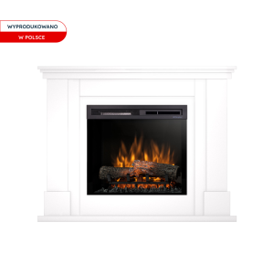 Kominek elektryczny Warmtec Luena wkład Dimplex 23" XHD Optiflame - biały połysk, lakierowany