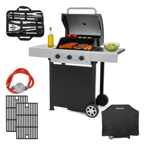 Ogrodowy grill gazowy Warmtec BlackFlame 7,2 kW czarny